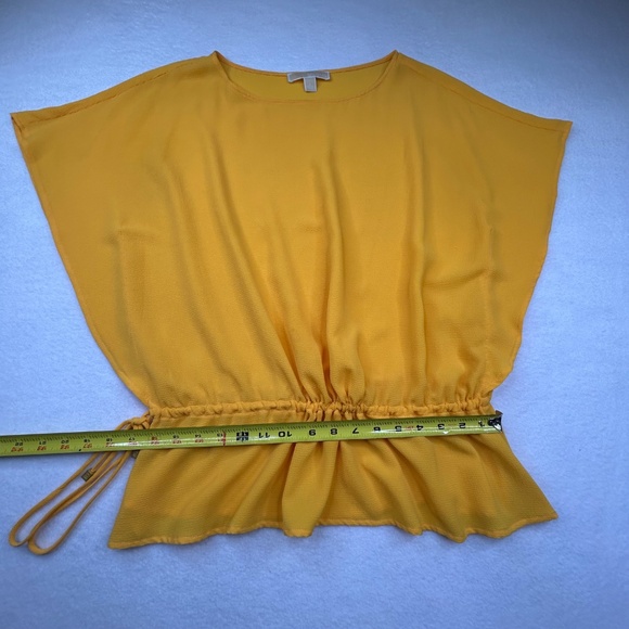 MICHAEL Michael Kors Women's Yellow Dolman Sleeve Top with a cinched waist Large - Picture 8 of 12